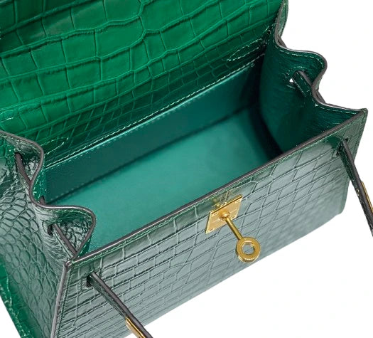 HERMES Mini Kelly Crocodile Pochette Bag